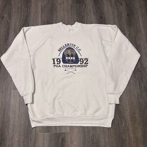 Vntg 90s 1992 PGA Championship Bellerive Country Club sweatshirt White Golf 2XL